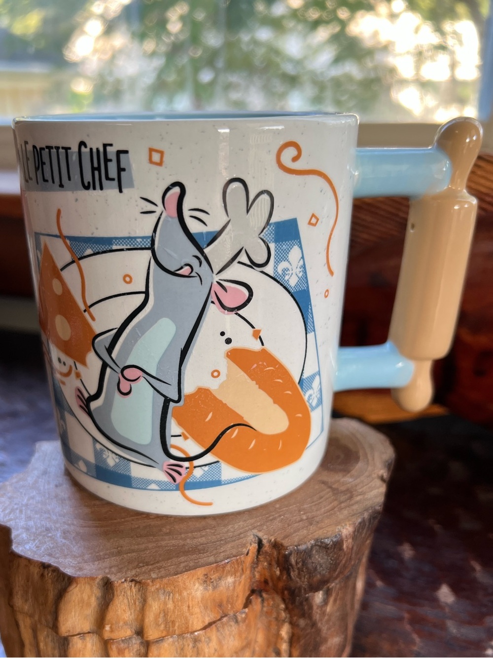 Disney Ratatouille 20oz Ceramic Mug "Le Petit Chef" Remy Rolling Pin Handle